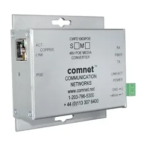 Comnet CWFE1005POEMHO-M - Commercial Grade 100Mbps Media Converter ST Connector 48V POE