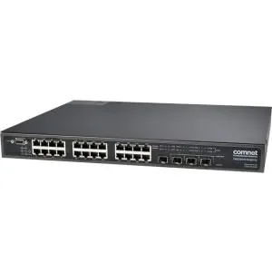 Comnet CNGE28FX4TX24MSPOE+ - 24-Port Managed PoE+ Switch with 1000 Mbps Connectivity