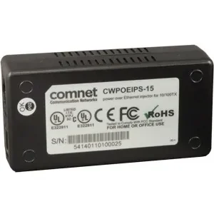 Comnet CWPOEIPS-15 - 48VDC 802.3af Power Injector for PoE Devices