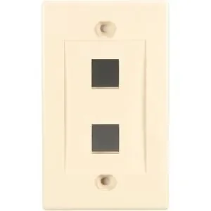 Black Box Corporation WPIV-2-5PAK - Ivory Single Gang Wall Plate with 2 Ports - Pack of 5