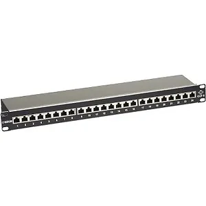 Black Box Corporation JPS60A-24 - 24-Port CAT6 Shielded Patch Panel for Rack Mounting