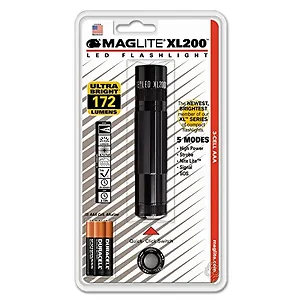 Maglite XL200S3016 - XL200 LED Flashlight - 5 Modes, Black