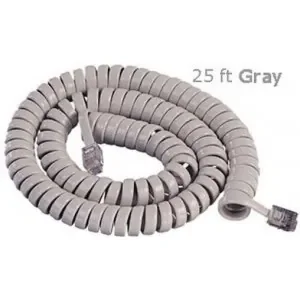 Cablesys 2500PG - 25 Ft Pearl Gray Telephone Handset Cord with 1.5 Inch Lead