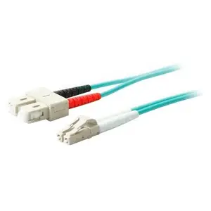 Addon ADD-SC-LC-9M5OM3 - 9M SC TO LC AQUA OM3 DUPLEX OFNR (RISER-RATED) FIBER PATCH CABLE