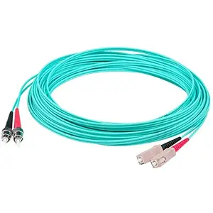 Addon ADD-ST-SC-15M5OM4 - THIS IS A 15M SC (MALE) TO ST (MALE) AQUA DUPLEX RISER-RATED FIBER PATCH CABLE.