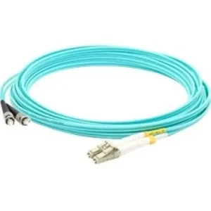 Addon ADD-ST-LC-6M5OM4 - THIS IS A 6M LC (MALE) TO ST (MALE) AQUA DUPLEX RISER-RATED FIBER PATCH CABLE. A