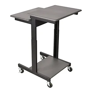 Amplivox SN3380 - Modern Mobile Computer Desk with Adjustable Height, Black