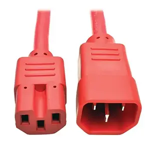 Tripp Lite P018-003-ARD - HEAVY-DUTY COMPUTER POWER CORD, 15A, 14 AWG (IEC-320-C14 TO IEC-320-C15), RED, 3