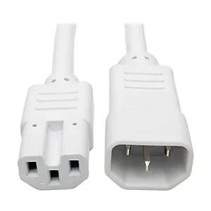 Tripp Lite P018-003-AWH - HEAVY-DUTY COMPUTER POWER CORD, 15A, 14 AWG (IEC-320-C14 TO IEC-320-C15), WHITE,