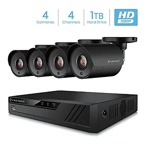 Amcrest Industries AMDV20M4-4B-B - AMCREST 2-Megapixel 4-Channel DVR Kit - Black