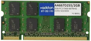 Addon AA667D2S5/2GB - JEDEC STANDARD 2GB DDR2-667MHZ UNBUFFERED DUAL RANK 1.8V 200-PIN CL5 SODIM