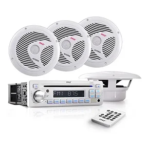 Pyle PLCD8MRKT - Marine Stereo with USB/MP3 & 4 Speakers Combo Kit