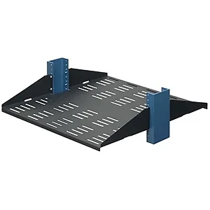 Rack Solutions 2USHL-022FULL-20UV - 20-Inch Vented Relay Rack Shelf with Flanges