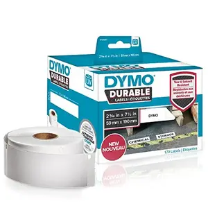 Dymo 1933087 - LW DURABLE 2-5 16IN X 7-1 2IN WHITE POLY, 170 LABELS