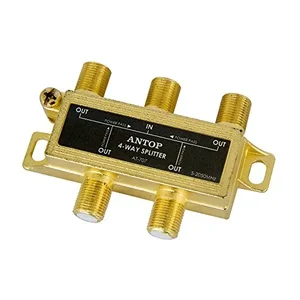 Ato AT-707 - ANTOP AT-707 4-Way Splitter with DC Power Pass - Gold
