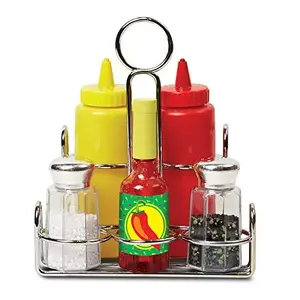 Melissa & Doug 9358 - Wooden Condiments Set - Pretend Play Food