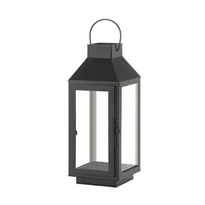 Gallery Of Light 10018655 - Black Iron Lantern with Glass Panels and Handle