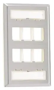 Panduit NKF4S - NetKey Stainless Steel Faceplate - 1-Gang, 4 Ports