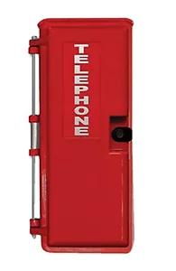 Viking Electronics VK-VE-9X20R - Red Heavy-Duty Outdoor Enclosure with Silver in. Telephonein. Lettering includes Interior Adapter Panel for Mounting Viking Products