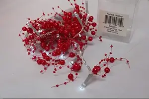 Home Locomotion 12011034 - Vintage Red Bead LED String Lights - 20 Count