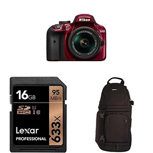 Nikon 1572 - D3400 with 18 55mm Lens Red