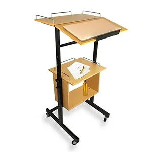 Pyle PLAVCRTLC46 - Portable Adjustable Lectern with Storage and Wheels