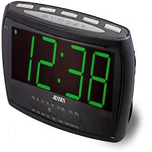 Jensen PEJENJCR208 - JCR-208 AM-FM Alarm Clock Radio with USB Charging