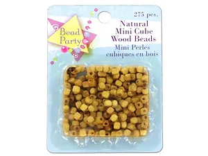 Bulk Buys CN067 - Natural Mini Wood Cube Beads - 275 Pieces