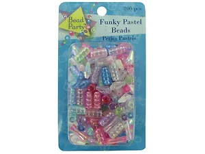 Bulk Buys CN060 - Colorful Funky Beads - Pack of 200 Assorted Shapes