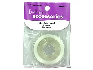 Bulk Buys CN089 - 75 Yards of White Bead Thread on Spool for Crafts