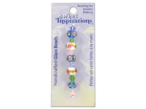 Bulk Buys CN130 - Elegant Rose Design Round Glass Beads Set