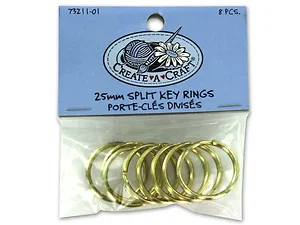 Bulk Buys CN126 - Gold Split Key Rings for Keychain Projects - 25mm