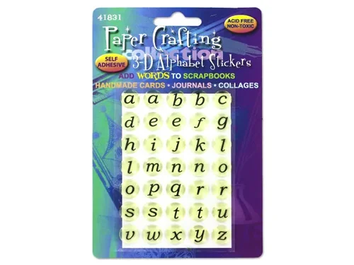 Bulk Buys CN232 - 3-D Self-Adhesive Alphabet Stickers for Crafts
