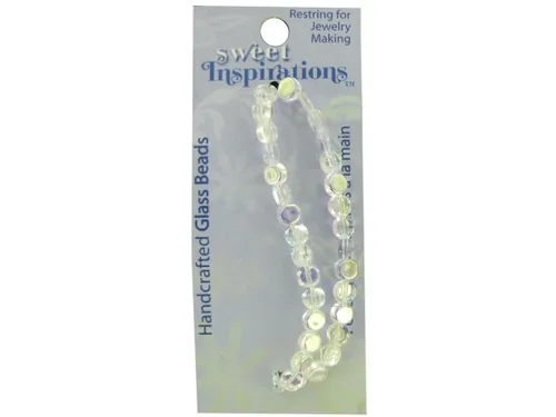 Bulk Buys CN383 - Sparkling Handcrafted Clear Glass Beads - 32 Pack
