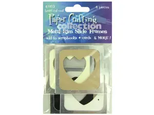 Bulk Buys CN506 - Elegant Metal Rimmed Heart-Shaped Photo Frames