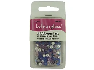 Bulk Buys CN412 - Vibrant Pink & Blue Pearl Bead Collection - 26g