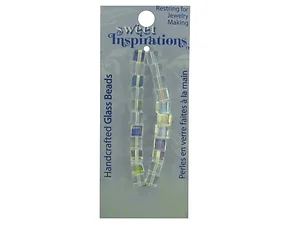 Bulk Buys CN424 - Artisan Crafted Glass Square Beads - Set of 44 Beads