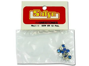 Bulk Buys CN502 - Sew-On Blue Rhinestones