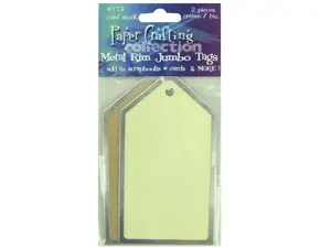 Bulk Buys CN553 - Jumbo Metal-Rimmed Craft Paper Tags Set