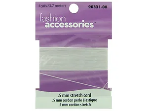 Bulk Buys CN555 - White Elastic Stretch Cord for Jewelry and Crafts - 4 Yards