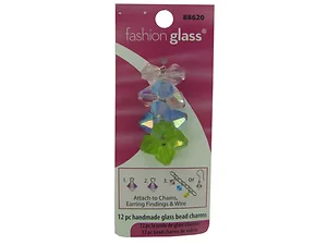 Bulk Buys CN560 - Pastel Glass Bead Charms for Crafting Projects - 18 Pieces