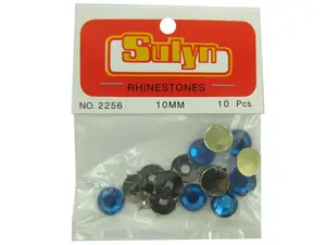 Bulk Buys CN641 - Bright Blue Metal-Backed Rhinestones for Crafts