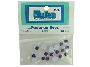 Bulk Buys CN654 - 8MM Adhesive Google Eyes - 18 Pack for Crafting