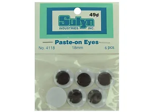 Bulk Buys CN660 - Funny Round Paste-On Googly Eyes - Pack of 6