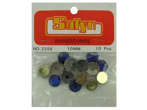Bulk Buys CN664 - 10-Pack Sapphire Rhinestones with Metal Mounts