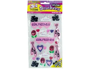 Bulk Buys CN738 - Girls Rule Colorful 3D Foam Stickers for Creative Fun