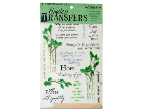 Bulk Buys CN753 - Elegant Sympathy Words & Images Transfer Sheet