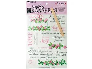 Bulk Buys CN759 - Elegant Wedding Words & Images Transfer Sheet