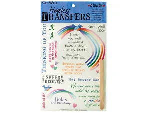 Bulk Buys CN761 - Get Well Soon Rub-On Transfer Sheet for Creative Projects