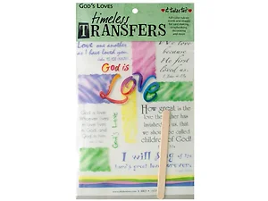 Bulk Buys CN768 - Inspirational Rub-On Transfer Sheet - God Loves Words